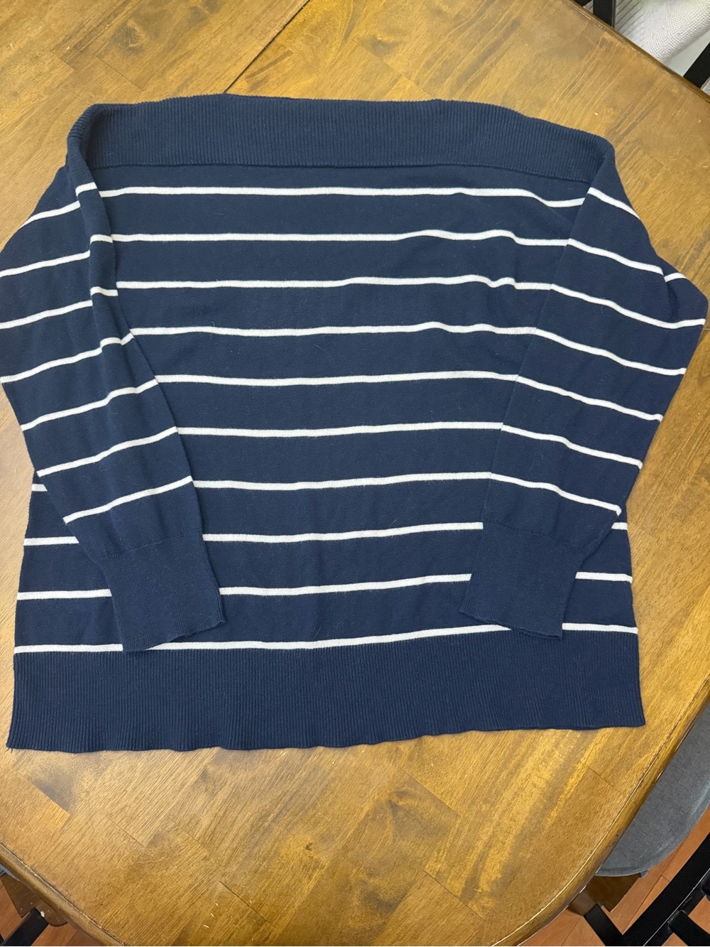 Chaps Women’s XL/TG Navy & White Striped Crewneck Sweater